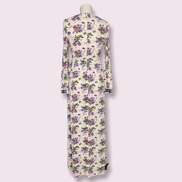 Vintage 70s This Is Yours San Francisco Butterfly Print Maxi Dress ILGWU Size XS - Picture 2 of 15